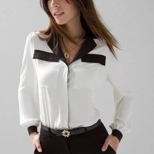 NWT White House Black Market Blouse Colorblock